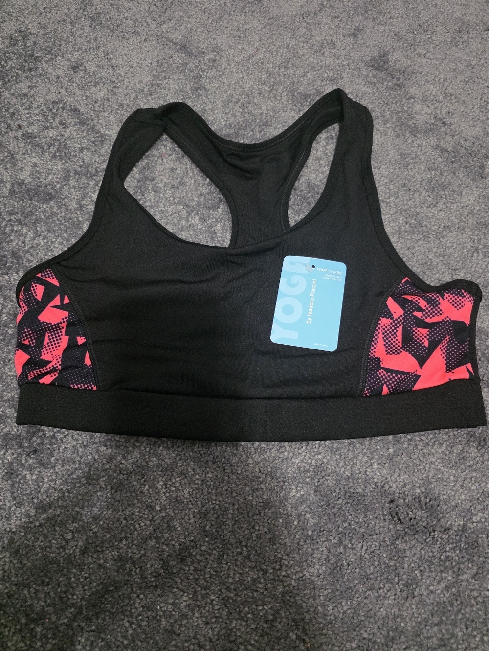 NWT Set Of Black & Pink Racerback Sports Bra And Cropped Athletic Pants
